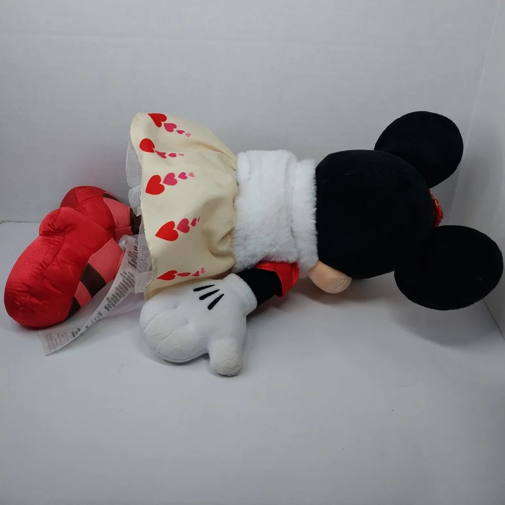 Disney World Valentine's Day Plush Disney Minnie W/Hearts Skirt 16inc Soft Plush - Picture 6 of 11
